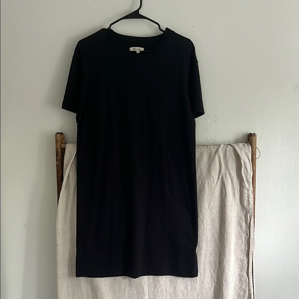 Madewell Black Short Sleeve Tee Shirt Dress